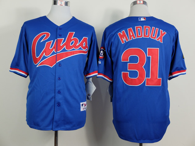 Men Chicago Cubs #31 Maddux Blue 1994 MLB Jerseys->chicago cubs->MLB Jersey